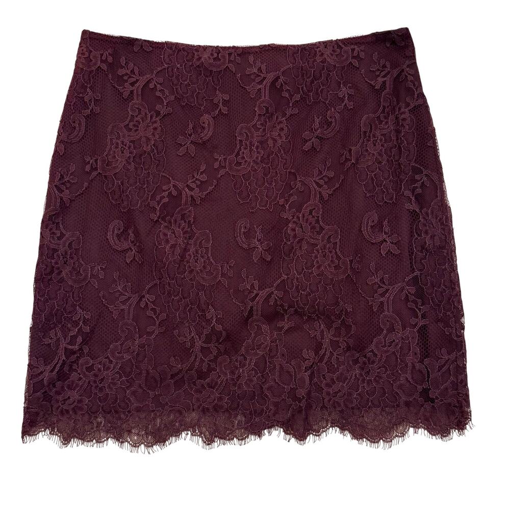 Maria Bianca Nero Purple Floral Lace Mini Skirt Small NWOT